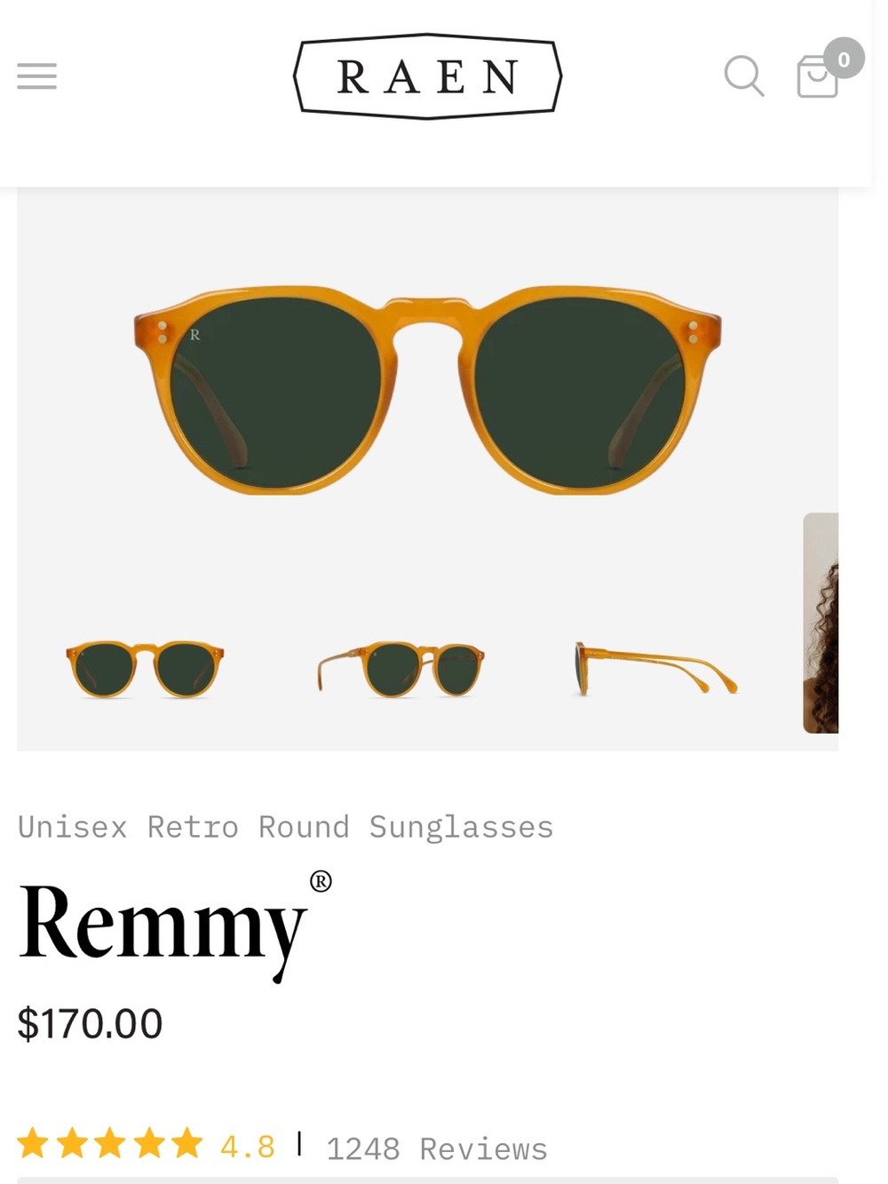 Raen Unisex Retro Round Sunglasses Remmy® 52 - Honey / Bottle Green